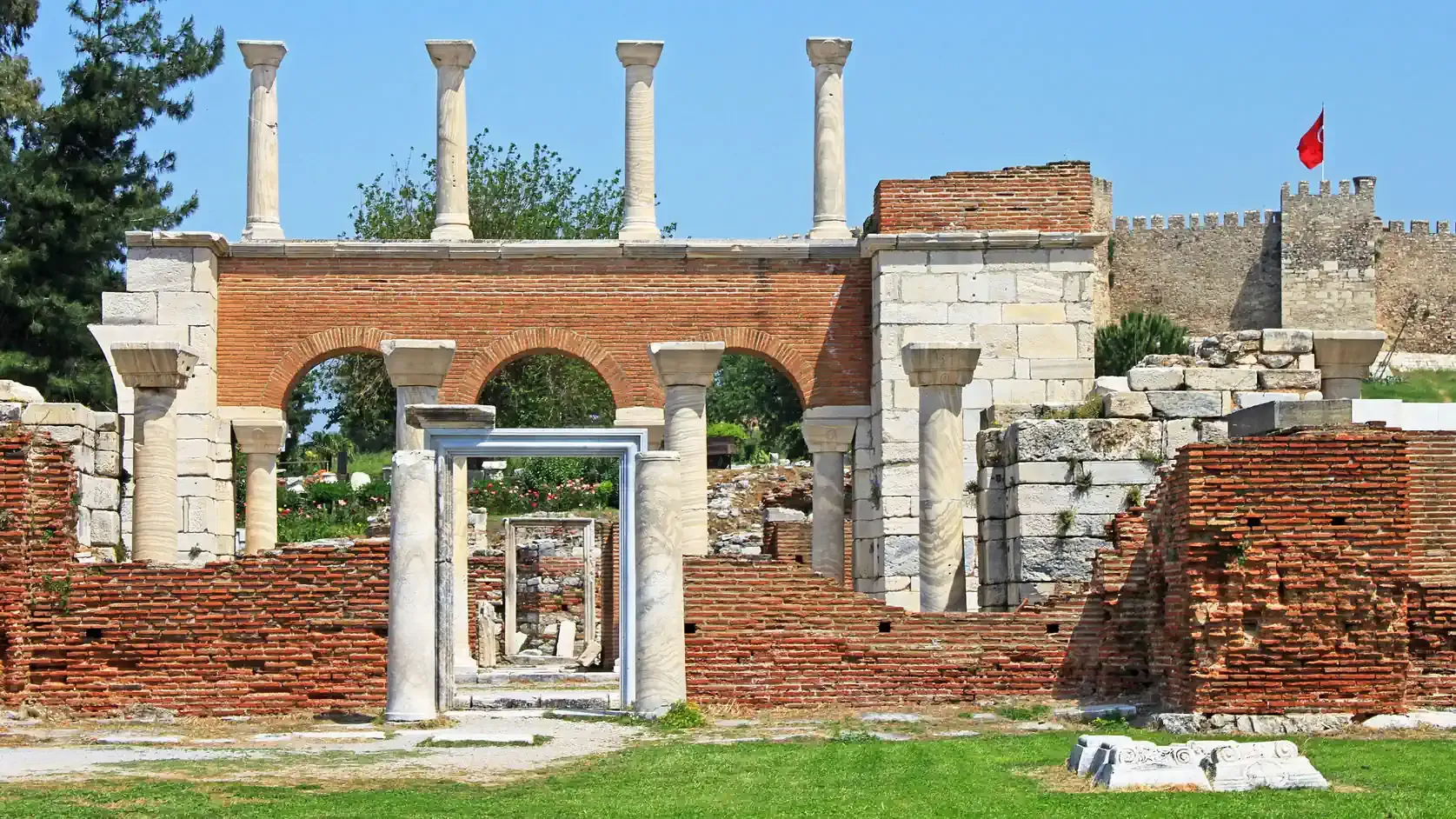 The ruins of the Basilica of Saint John the Apostle in Ephesus