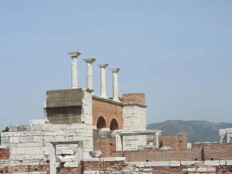 The ancient brick and marble ruins of the Basilica of Saint John