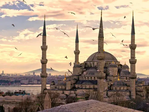 The Blue Mosque in Istanbul with its six minarets