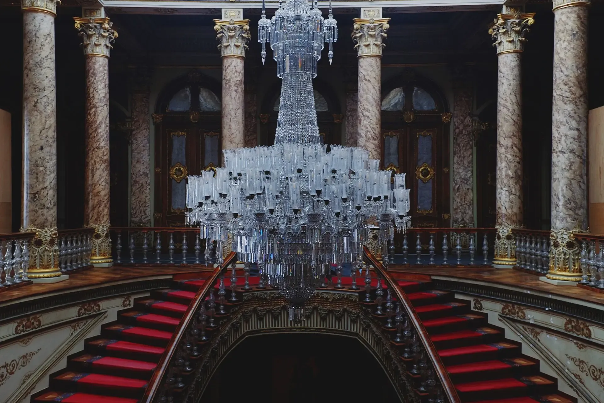 The lavish interior halls inside Dolmabahce Palace