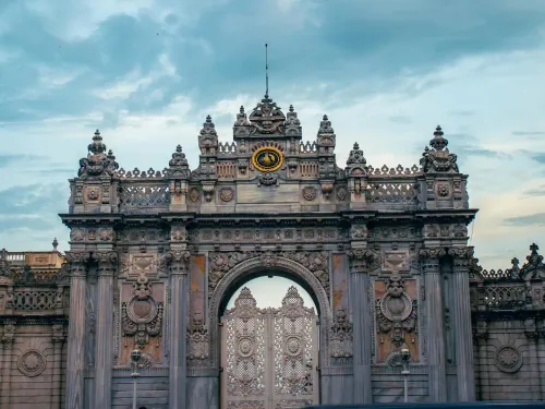 The main gate of the Ottoman royal residence in Istanbul, the Dolmabahce Palace