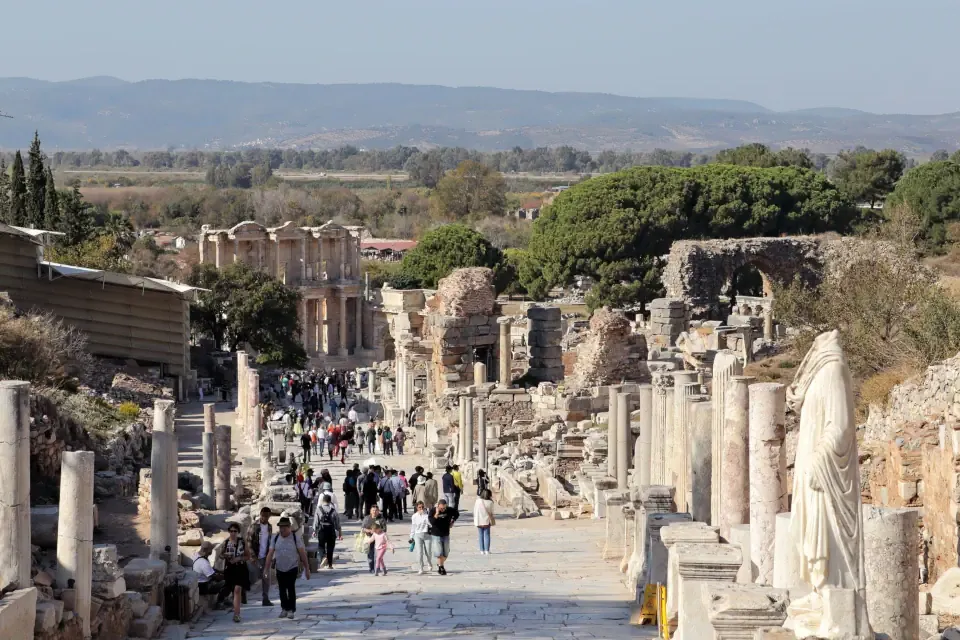 The ancient columns and marble streets of Ephesus, one of the seven churches of revelation
